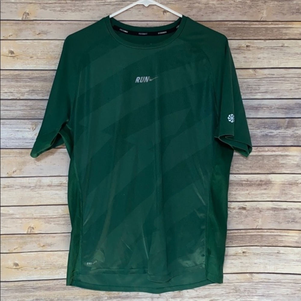 Nike Dark Green Running Dri-Fit Shirt